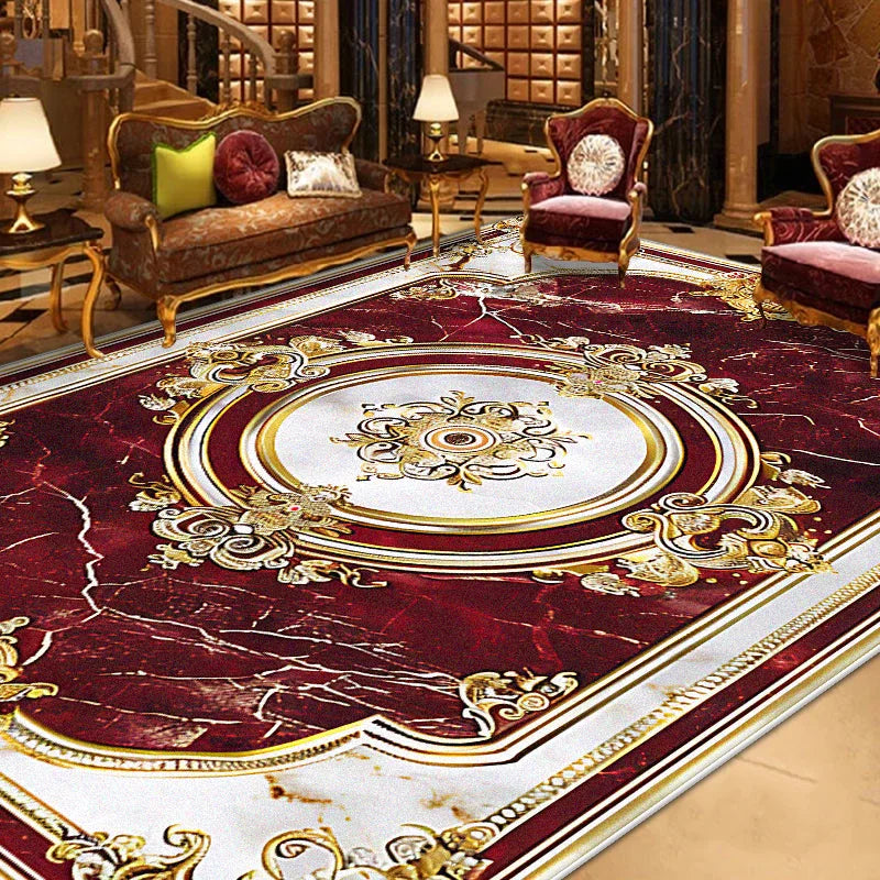LYAHKAE European Style Printed Nonslip Decorative Floor Rug