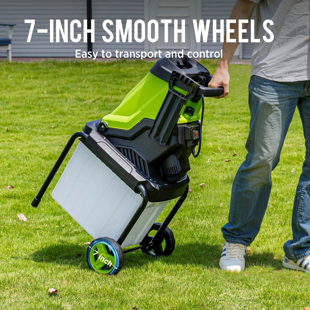 Deli Electric Wood Chipper Shredder With Leaf Mulcher