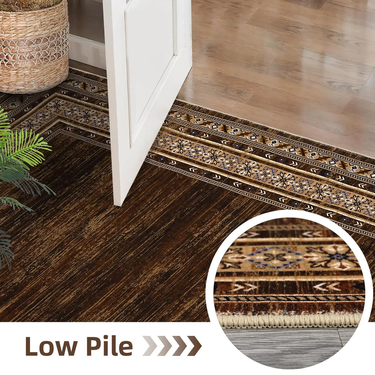Contemporary Washable Polyester Area Rug For Modern Living Space