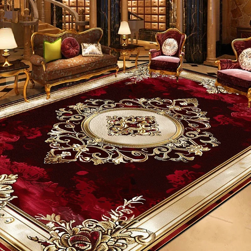 LYAHKAE European Style Printed Nonslip Decorative Floor Rug