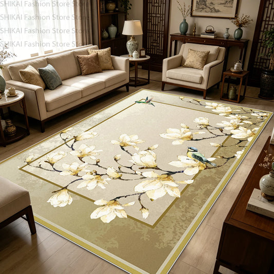 Lyahkae Chinese Ink Painting Soft Non Slip Indoor Floor Rug