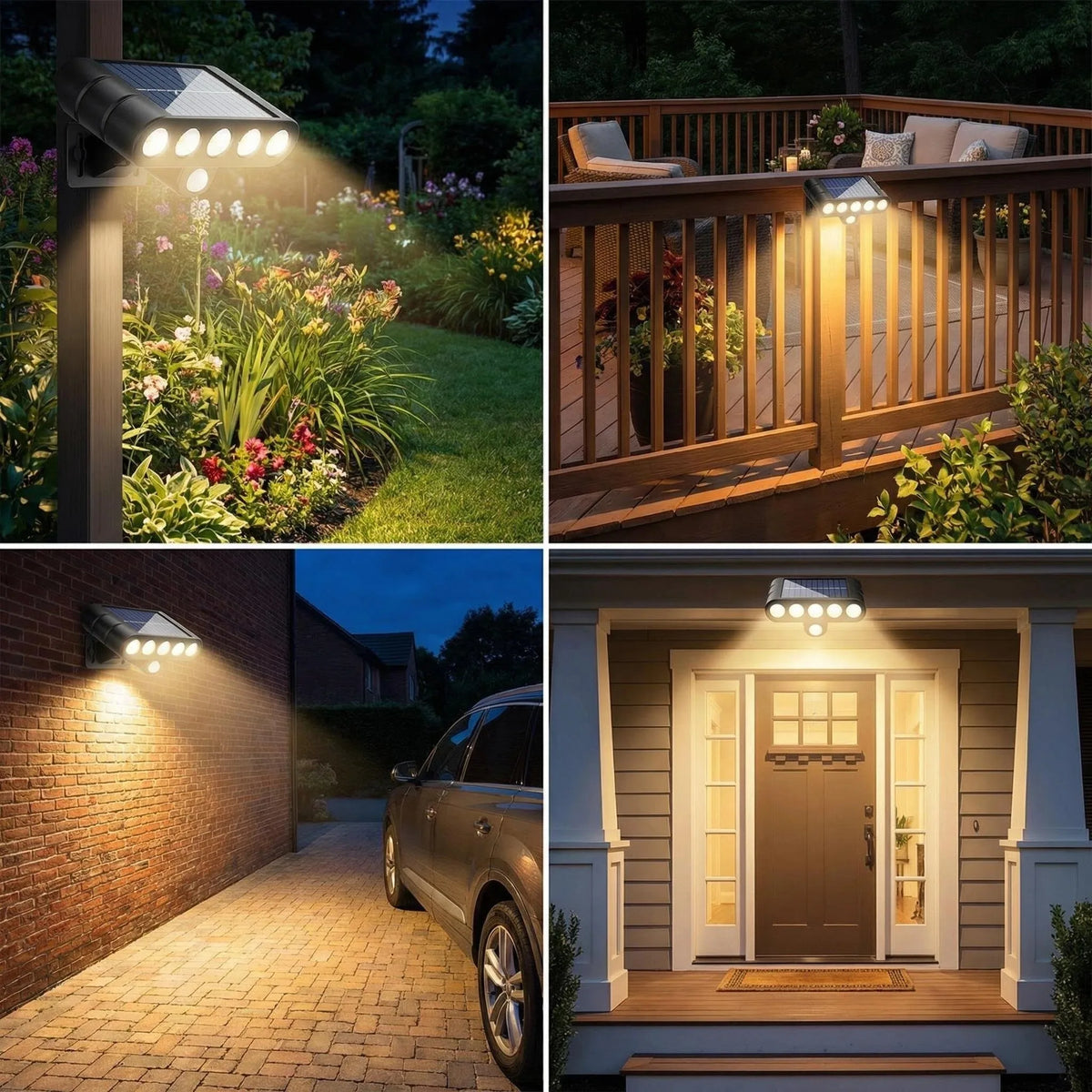 Famcdc 4 Pack Solar Outdoor Landscape Led Spotlights Lawn Garden