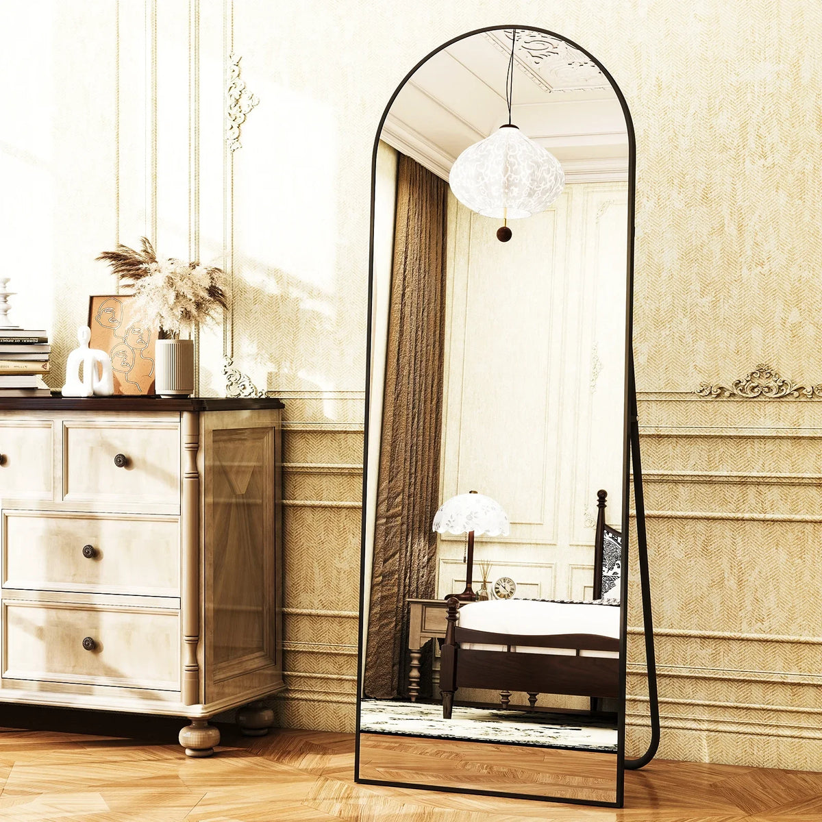 Elegant Arched Free Standing Full Length Mirror For Home Decor