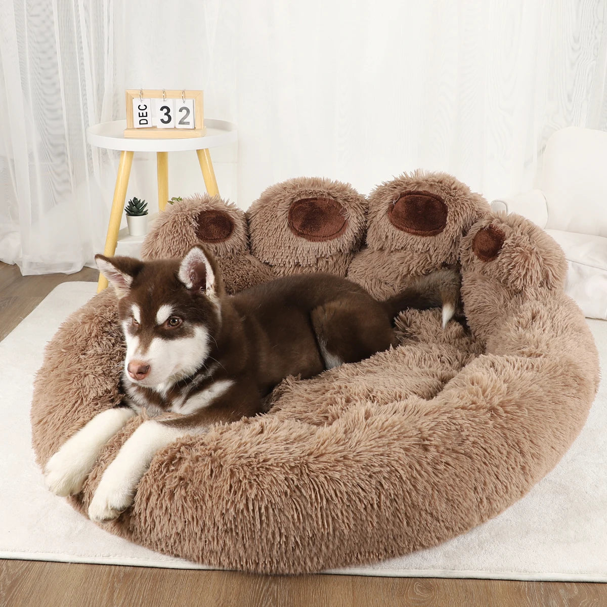 BeiYu Pet Fluffy Warm Dog Bed With Breathable Cushion