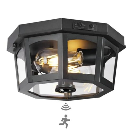Outdoor Motion Sensor Ceiling Light, Dusk To Dawn Porch Fixture