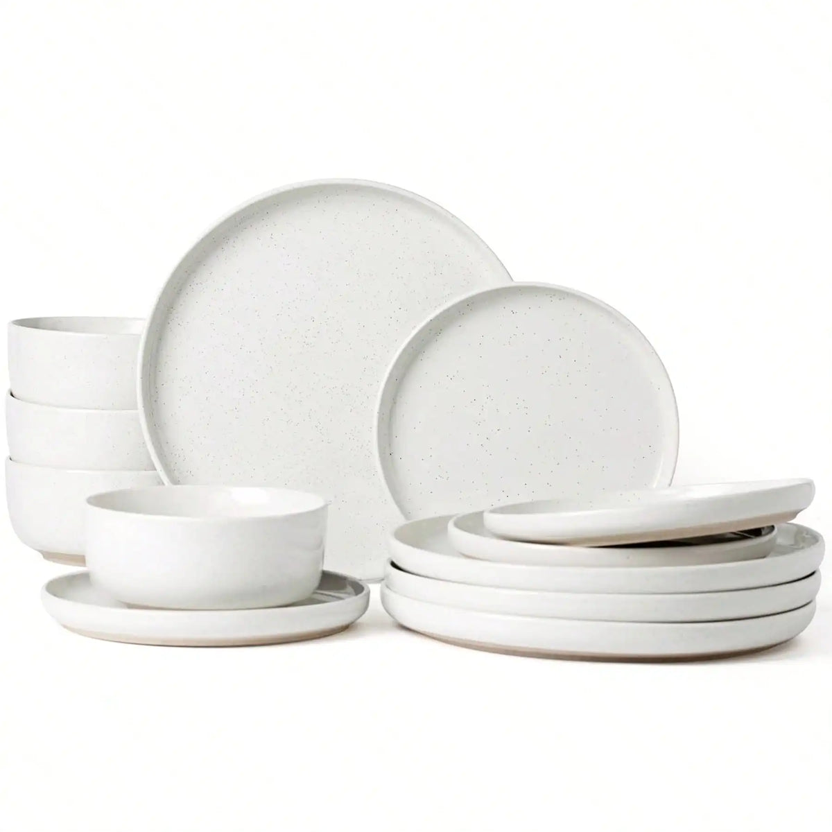 Modern Ceramic Dinnerware Set With Microwavable Plates And Bowls