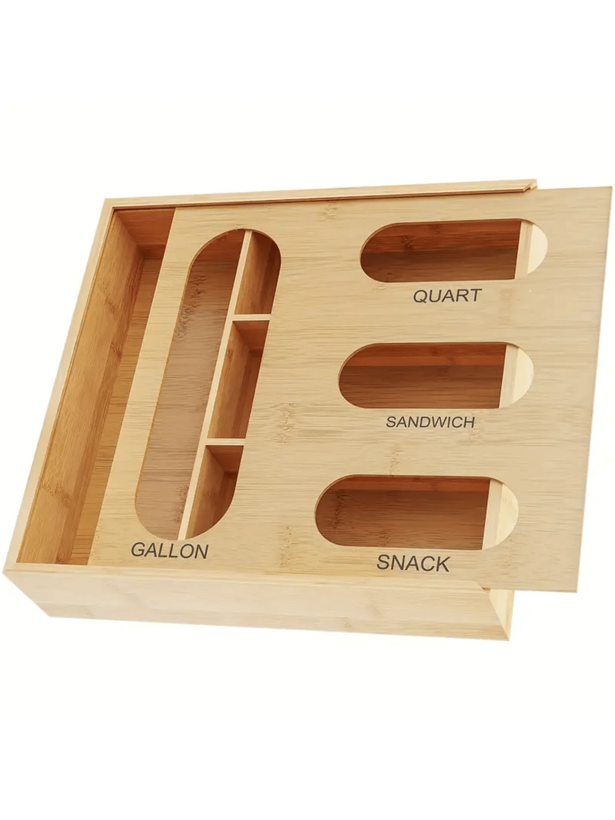Elegant Bamboo Ziplock Bag Slider Storage Organizer