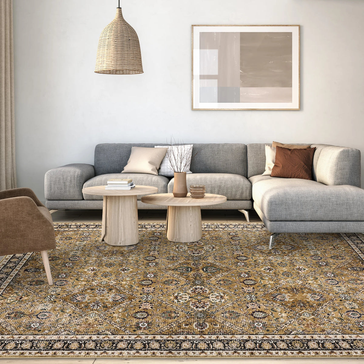 Moroccan Trellis Machine Washable Non Slip Area Rug For Living Room