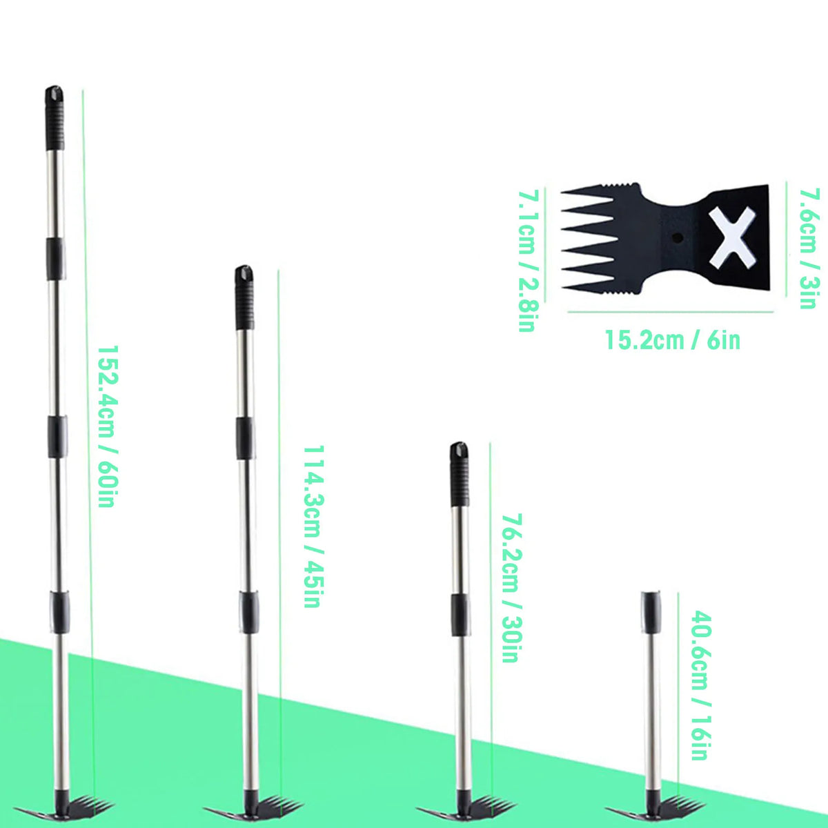 Manual Weed Puller Tool With Long Handle Garden Rake