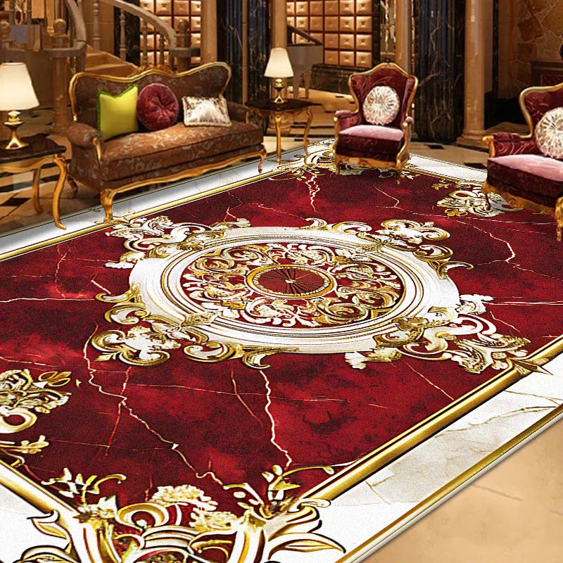 LYAHKAE European Style Printed Nonslip Decorative Floor Rug
