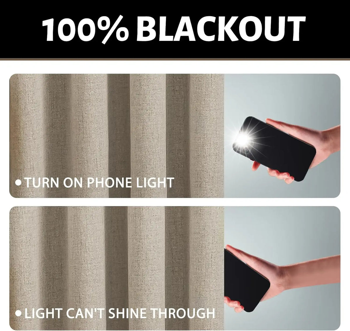 Custom Blackout Window Curtains With Static Cling And Ceiling Mount