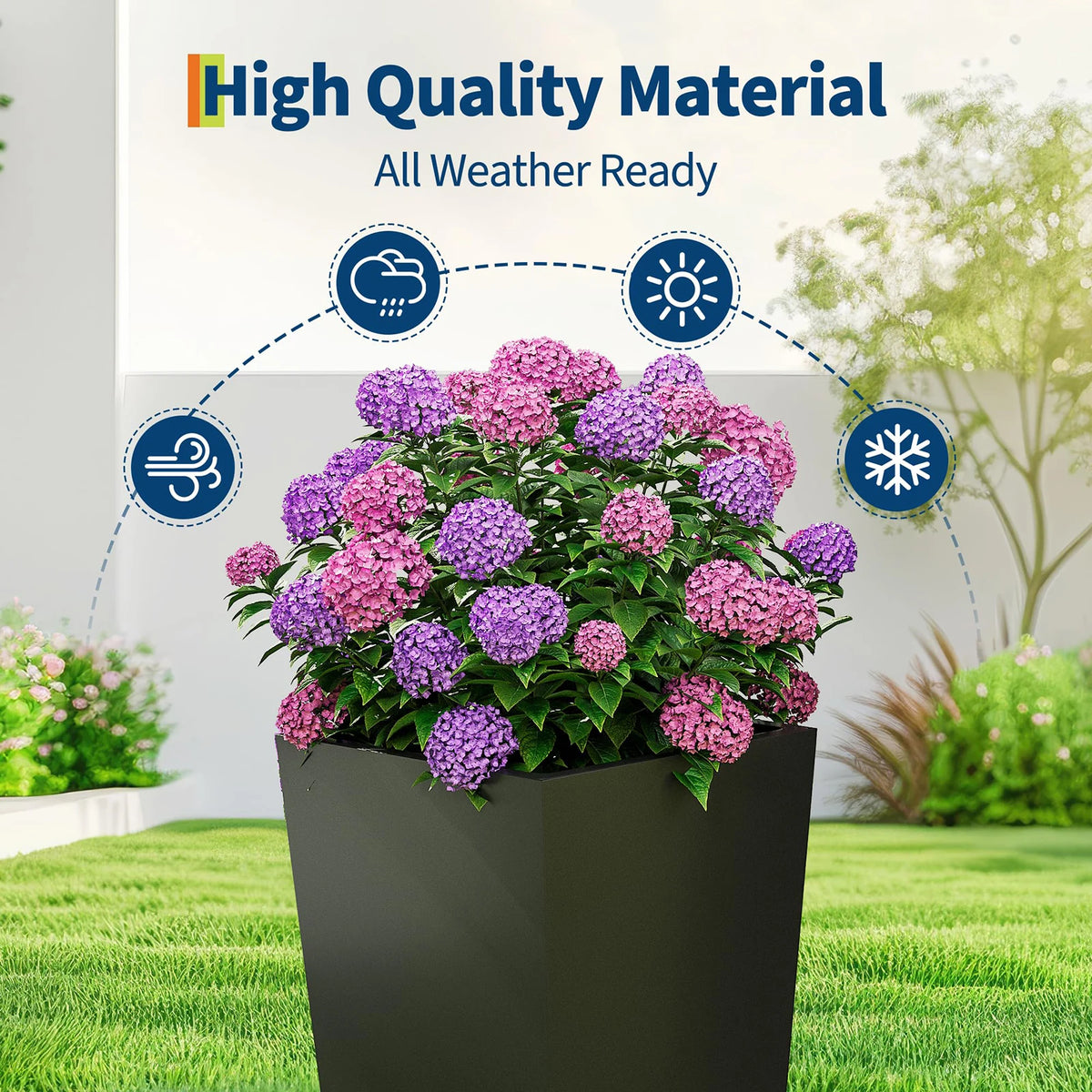 HiMISS Self Watering Planters With Drainage For Indoor Outdoor Plants