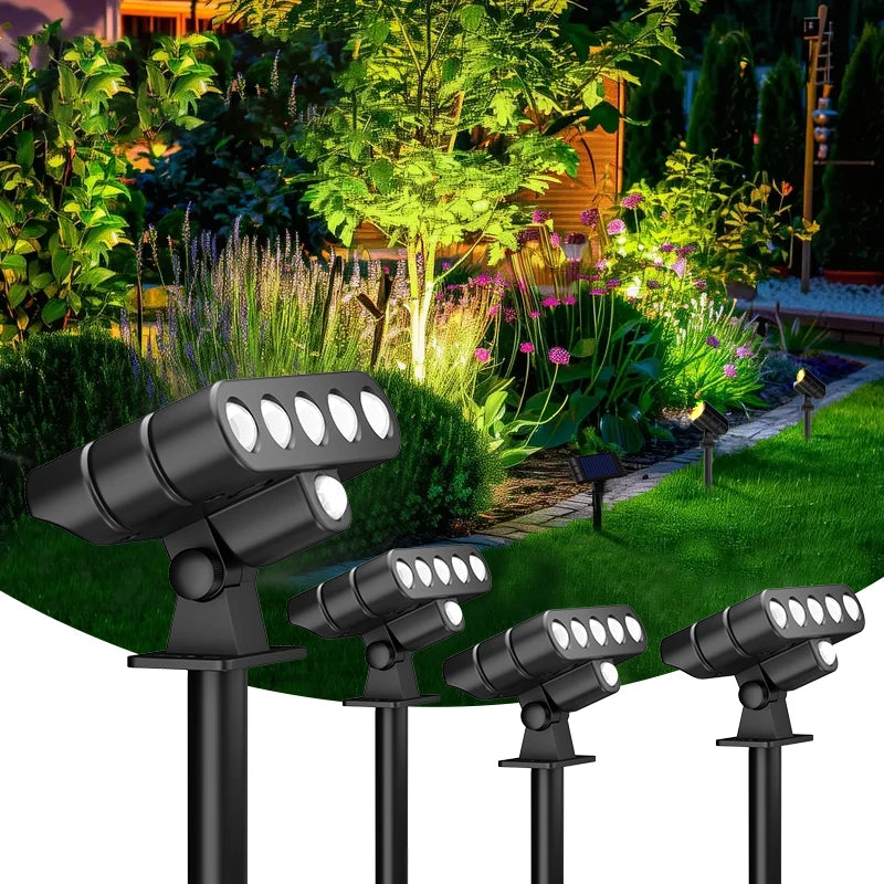 Famcdc 4 Pack Solar Outdoor Landscape Led Spotlights Lawn Garden