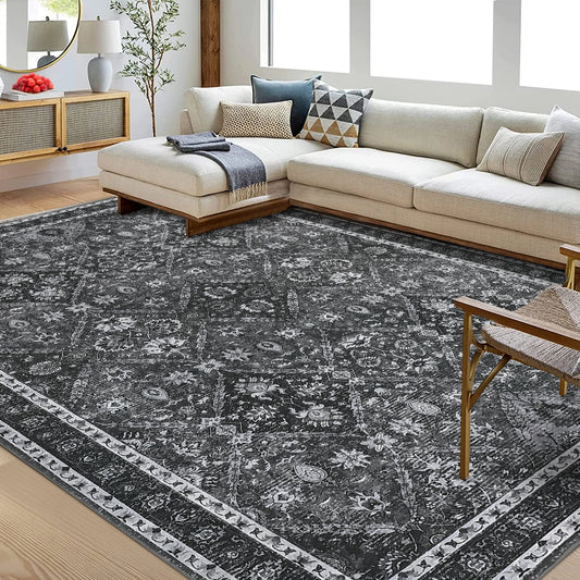 Moroccan Trellis Machine Washable Non Slip Area Rug For Living Room