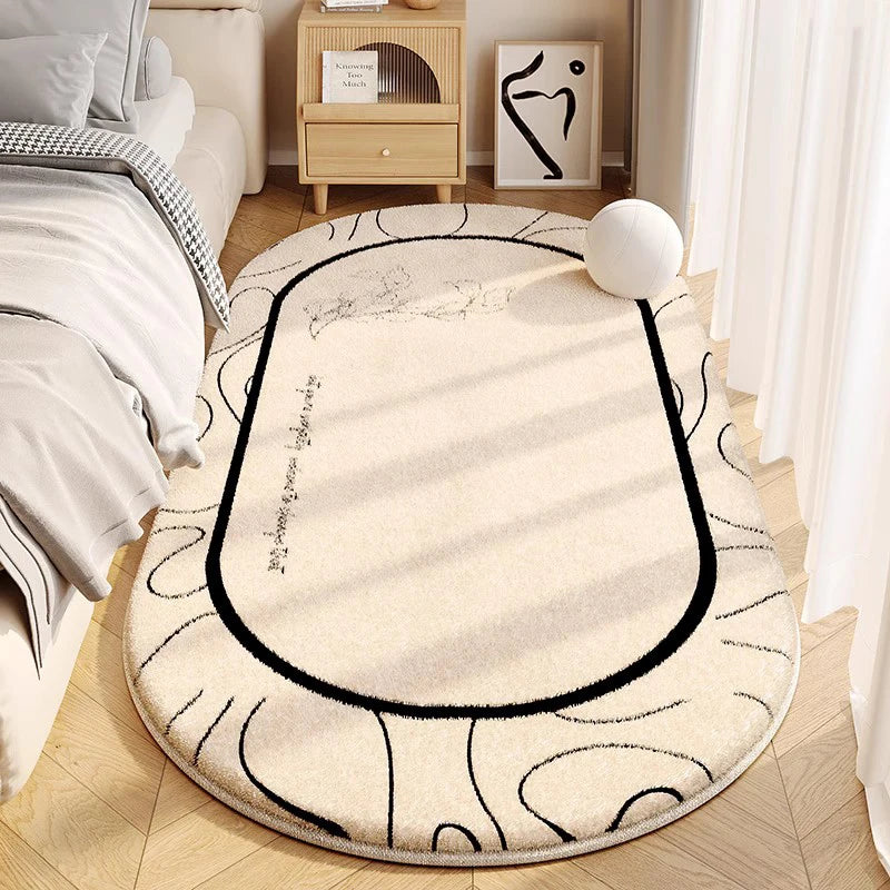 Minimalist Thick Plush Line Carpet For Living Room And Bedroom