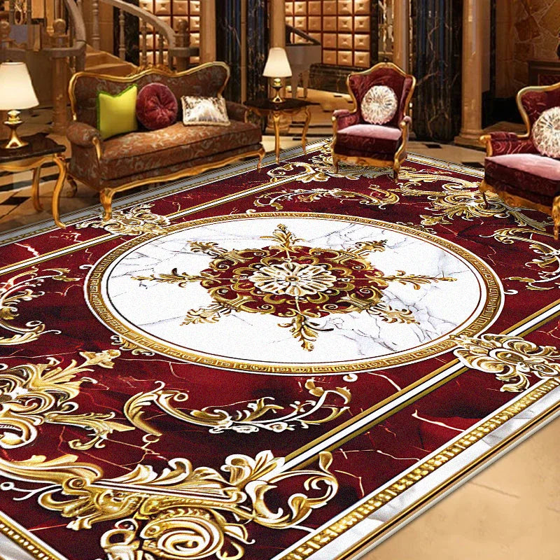 LYAHKAE European Style Printed Nonslip Decorative Floor Rug