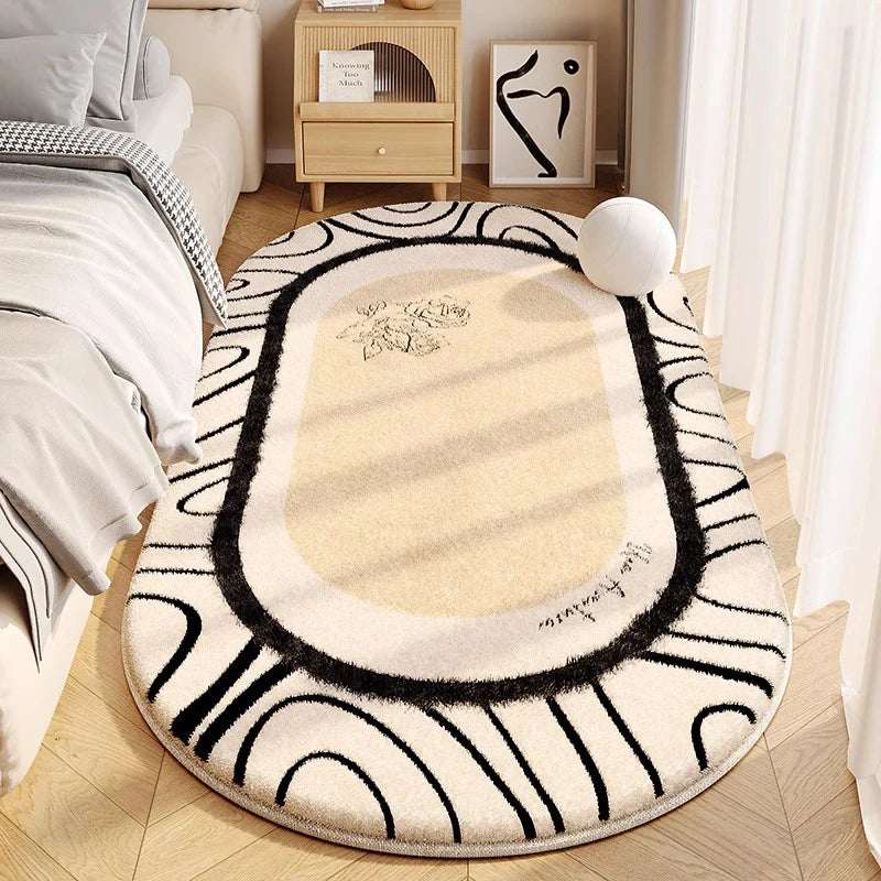 Minimalist Thick Plush Line Carpet For Living Room And Bedroom