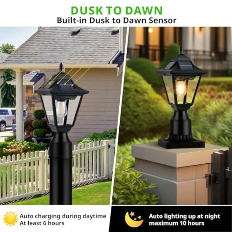 Outdoor Solar Post Light With Motion Sensor Waterproof