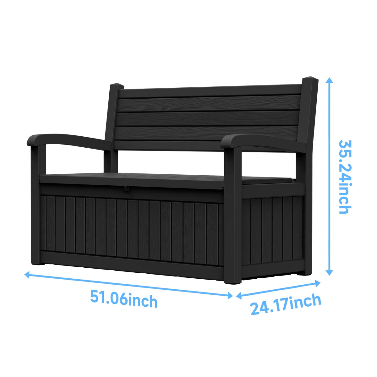 Weather Resistant Plastic Outdoor Patio Storage Bench For Garden