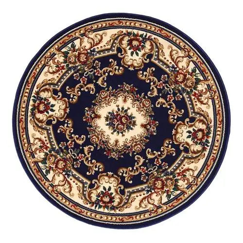 Round European Style Thick Polyester Anti-Slip Living Room Rug