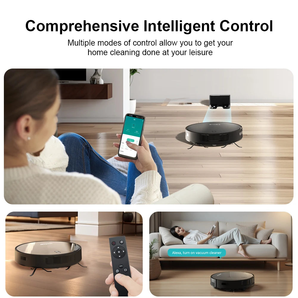 BOAIMORE 6000PA Robot Vacuum Mop Smart Mapping With Self Charging