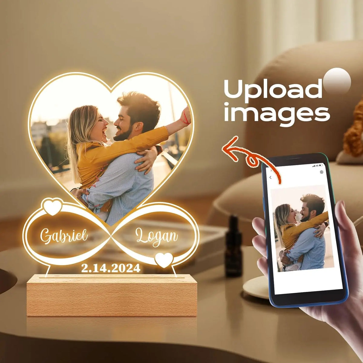 Personalized Acrylic Picture Frame For Wedding Anniversary Couple Gift