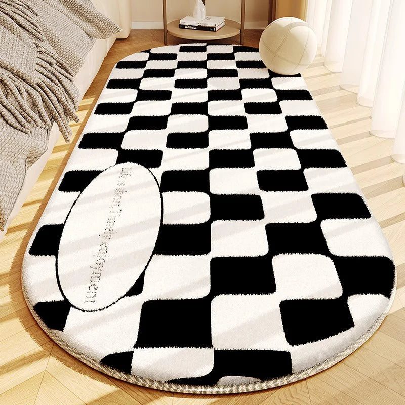 Minimalist Thick Plush Line Carpet For Living Room And Bedroom