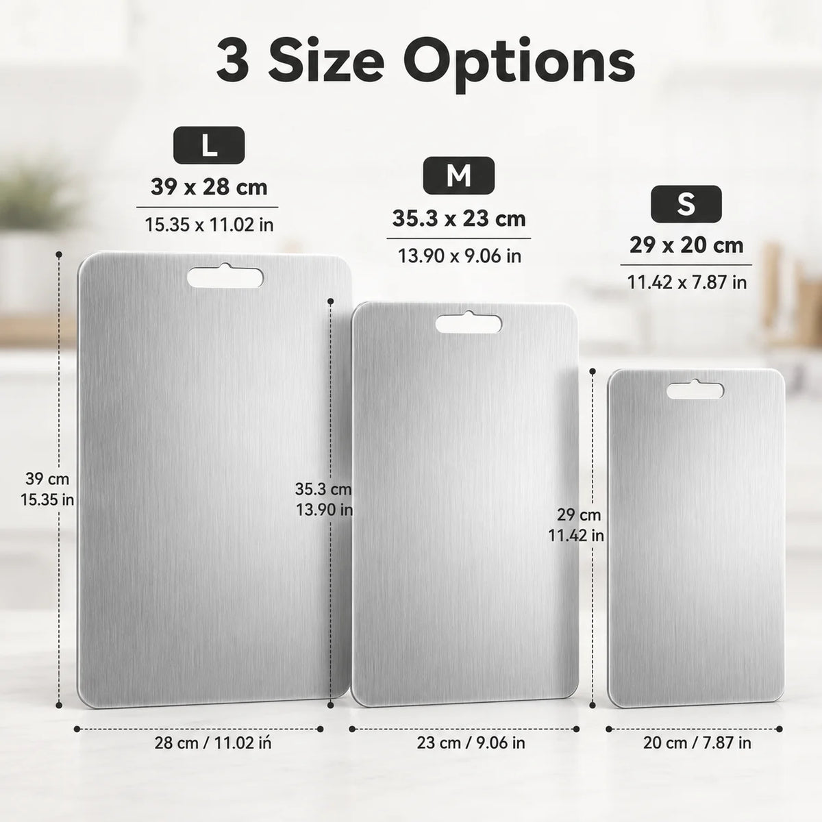 Titanium Reversible Cutting Board With Hanging Hole For Kitchen
