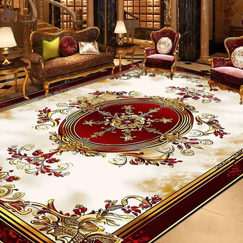 LYAHKAE European Style Printed Nonslip Decorative Floor Rug